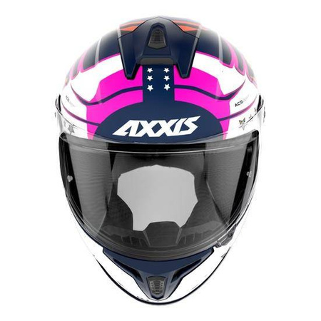 Kask integralny AXXIS DRAKEN S STAR MATT BLUE biały granatowy różowy pomarańczowy żółty zielony