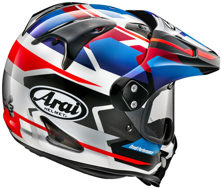Kask cross ARAI TOUR-X4 DEPART BLUE METALLIC niebieski granatowy biały czerwony