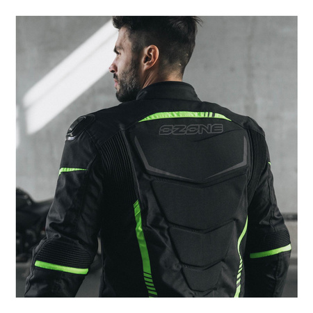 Kurtka tekstylna OZONE PULSE BLACK/FLO YELLOW czarny żółty fluo