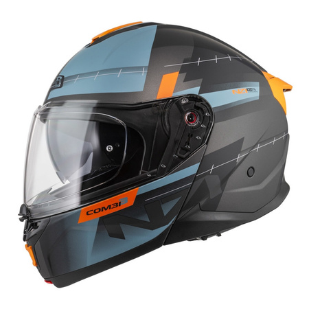 Kask szczękowy NZI COMBI 3 DUO METRIC ANTRACITE BLUE MATT szary niebieski