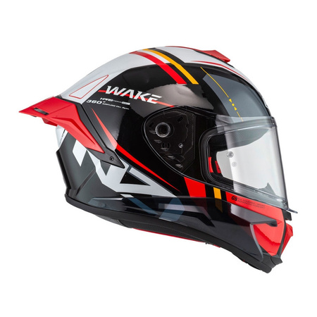 Kask integralny NZI WAKE STREAM STRIPES BLACK WHITE RED czarny biały czerwony