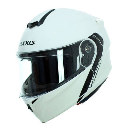 Kask szczękowy AXXIS STORM SOLID GLOSS PEARL WHITE biały