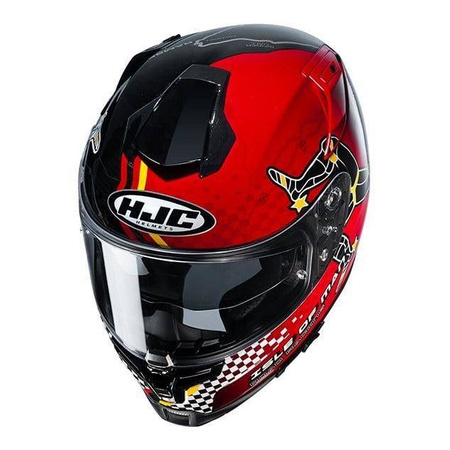 Kask integralny HJC R-PHA 70 ISLE OF MAN IOM TT BLACK/RED czerwony czarny biały żółty