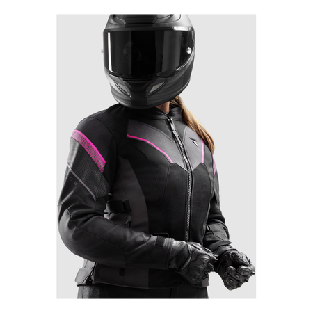 Kurtka tekstylna damska REBELHORN HIFLOW V LADY BLACK/GREY/FLUO PINK czarny szary różowy
