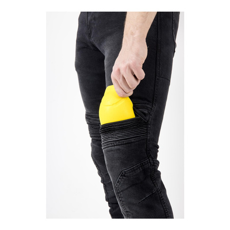 Jeansy motocyklowe OZONE HORNET II WASHED czarny