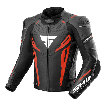 Kurtka skórzana SHIMA MISSION ST G2 BLACK/RED czarny czerwony