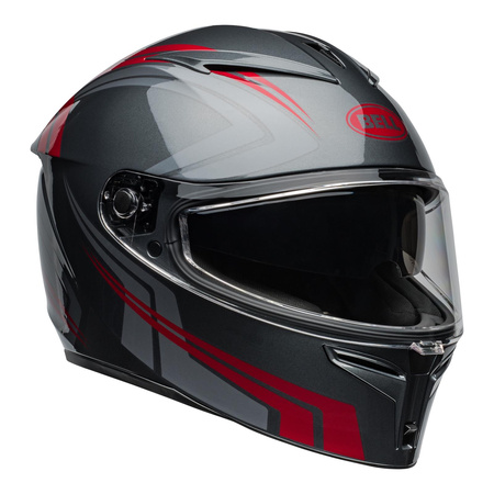 Kask integralny BELL LITHIUM ECE6 JETSTREAM GRAY/CANDY RED szary czerwony