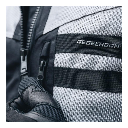 Kurtka tekstylna REBELHORN SCANDAL II SILVER/BLACK srebrny czarny