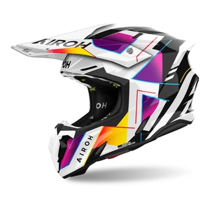 Kask cross AIROH TWIST 3 RAINBOW RAINBOW GLOSS biały fioletowy czarny