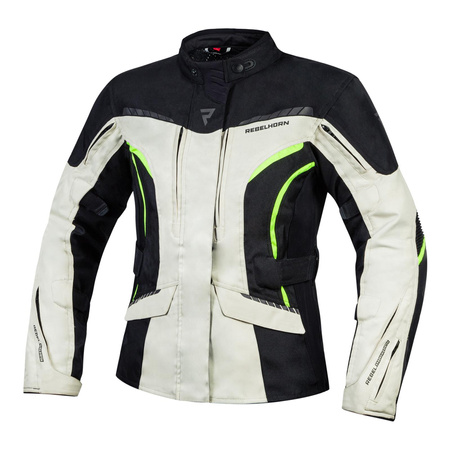 Kombinezon tekstylny damski REBELHORN HIKER III LADY BLACK/GREY/FLO YELLOW czarny szary żółty fluo
