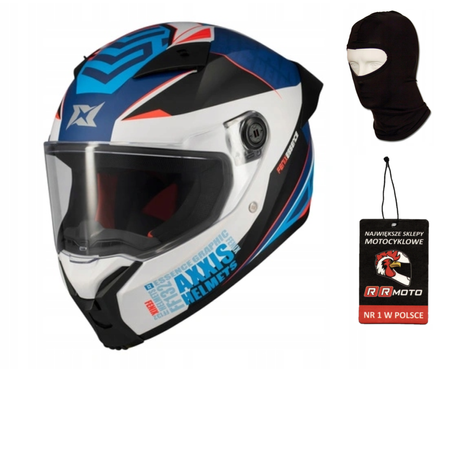 Kask integralny AXXIS FENIX ESSENCE A7 GLOSS niebieski czerwony szary czarny