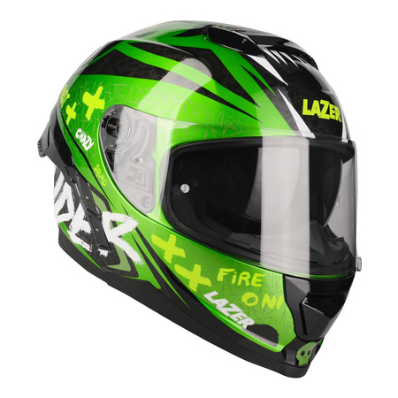 Kask integralny LAZER RAFALE SR ONI BLACK/GREEN czarny biały żółty zielony