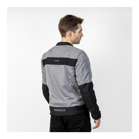 Kurtka tekstylna OZONE DART SILVER/BLACK srebrny czarny