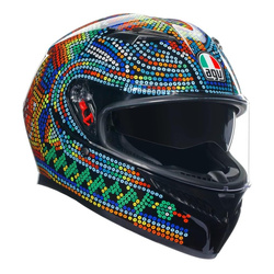 Kask integralny AGV K3 ROSSI WINTER TEST 2018 czerwony niebieski zielony czarny