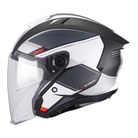 Kask otwarty AXXIS BLAZER SV TRAFFIC B0 MATT czarny szary biały