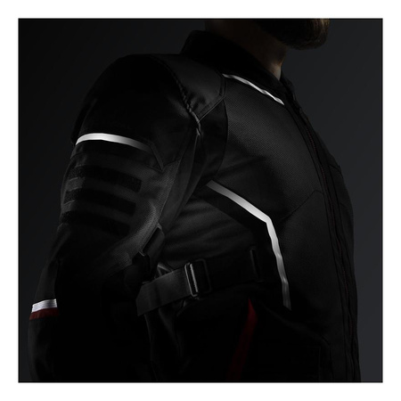 Kurtka tekstylna REBELHORN SCANDAL 3 DARK GREY/BLACK/RED szary czarny czerwony