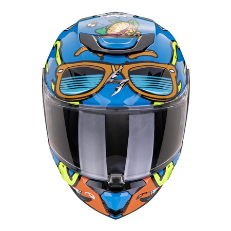 Kask integralny SCORPION EXO-JNR FUN BLUE/ORANGE niebieski pomarańczowy