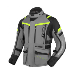 Kurtka tekstylna SECA ARRAKIS III TITANIUM szary żółty fluo czarny