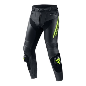 Spodnie skórzane REBELHORN FIGHTER BLACK/FLO YELLOW czarny żółty fluo