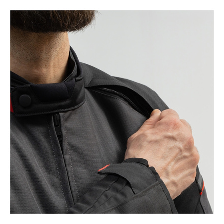 Kurtka tekstylna BROGER GRID BLACK/DARK GREY/RED czarny szary czerwony