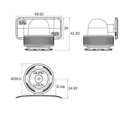 Podstawa QUAD LOCK samoprzylepna na deskę rozdzielczą czarny