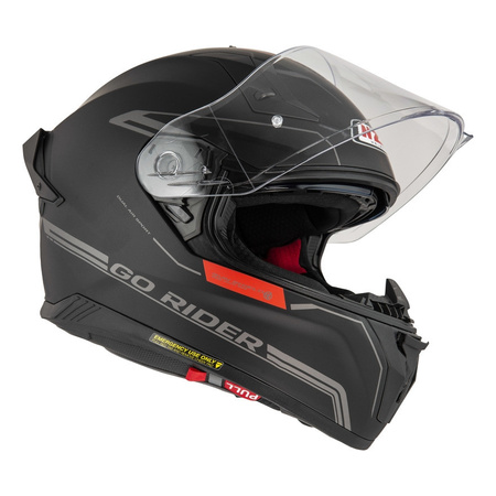 Kask integralny NZI GO RIDER STREAM DUO SOLID BLACK RED MATT czarny czerwony