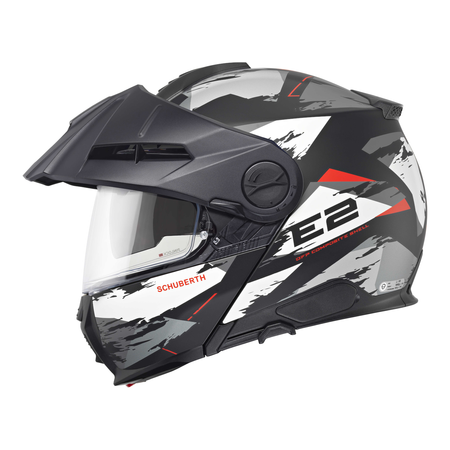 Kask szczękowy SCHUBERTH E2 ECE TRAIL GREY biały szary czerwony