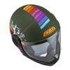 Kask szczękowy NZI MINIMOD RAINBOW GREEN BLACK SILVER MATT zielony czarny srebrny