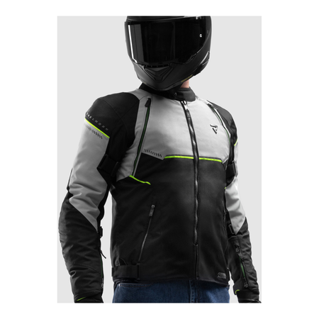 Kurtka tekstylna REBELHORN SWIFT LIGHT GREY/FLUO YELLOW szary żółty fluo