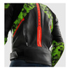 Kurtka skórzana REBELHORN VELOCE CAMO BLACK/GREEN/FLUO RED czarny zielony czerwony fluo