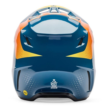 Kask cross FOX V3 TINE TWILIGHT niebieski żółty