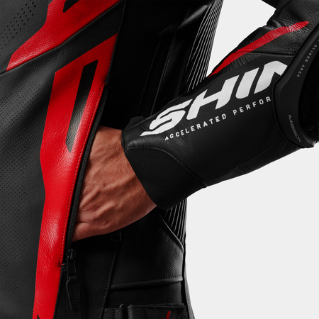 Kurtka skórzana SHIMA MISSION ST G2 BLACK/RED czarny czerwony