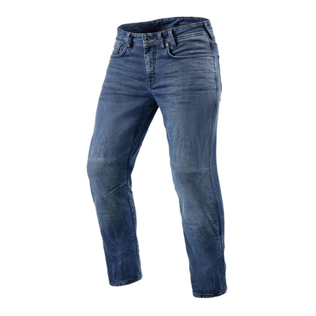 Jeansy motocyklowe REVIT DETROIT 2 SHORT MEDIUM BLUE niebieski