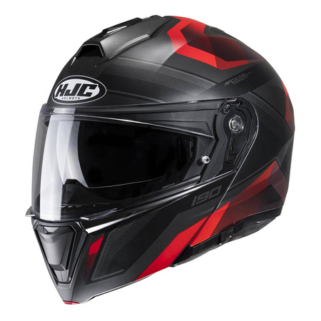 Kask szczękowy HJC I90 LARK RED czarny czerwony