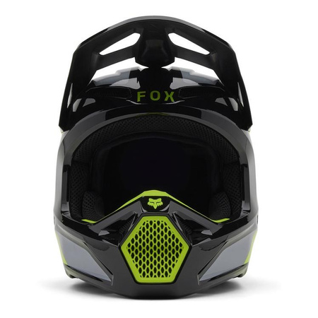 Kask cross dziecięcy FOX JUNIOR V1 LEAN GREY/YELLOW szary żółty