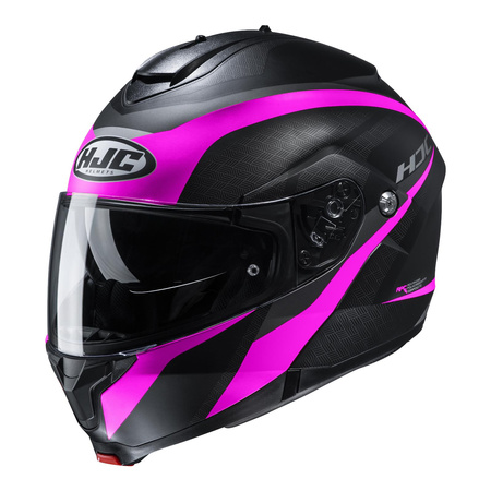 Kask szczękowy HJC C91 TALY BLACK/PINK czarny różowy