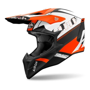 Kask cross AIROH WRAAAP FEEL ORANGE MATT czarny pomarańczowy fluo biały