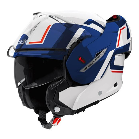Kask szczękowy AIROH MATHISSE II GENIUS BLUE RED GLOSS niebieski biały czerwony