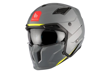Kask otwarty z wpinaną szczęką MT STREETFIGHTER SV S SOLID GLOSS GREY