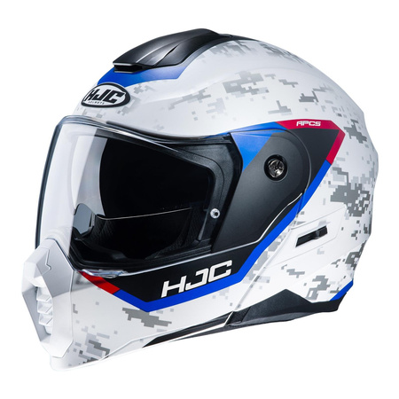 Kask modułowy HJC C80 BULT WHITE/RED/BLUE biały szary niebieski czerwony