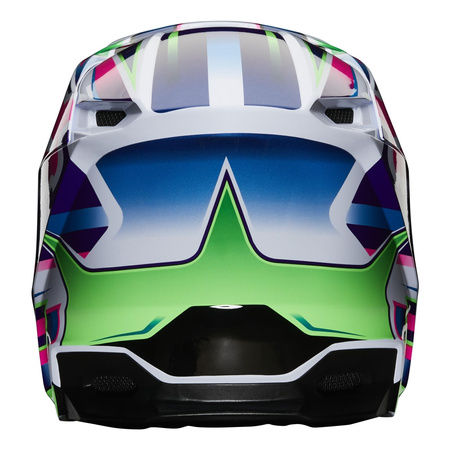 Kask cross dziecięcy FOX JUNIOR V1 GAMA MULTI fioletowy biały różowy niebieski zielony czarny
