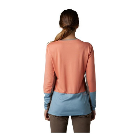 Koszulka rowerowa damska FOX LADY DEFEND Z DŁUGIM RĘKAWEM SALMON pomarańczowy