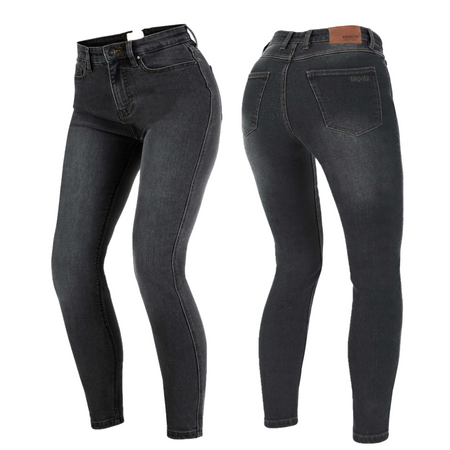 Jeansy motocyklowe damskie BROGER FLORIDA II LADY SLIM FIT WASHED BLACK czarny