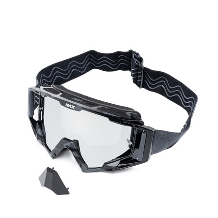 Gogle motocyklowe IMX SAND GRAPHIC BLACK GLOSS/GREY SZYBA SILVER IRIDIUM + CLEAR czarny szary
