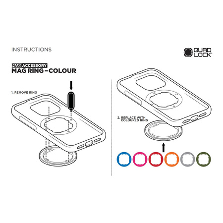 Pierścień QUAD LOCK MAG GREY szary