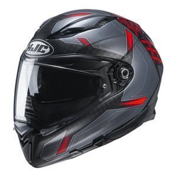 Kask integralny HJC F70 DEVER BLACK/RED czerwony czarny szary