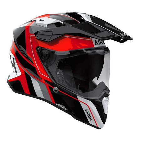 Kask integralny AIROH COMMANDER 2 SKIP RED GLOSS czarny szary czerwony
