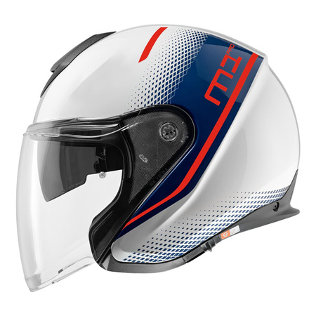 Kask otwarty SCHUBERTH M1 PRO ECE MERCURY RED niebieski czerwony biały