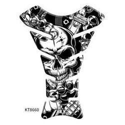 Tankpad KEITI SKULL WHITE czarny biały