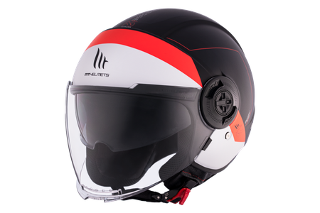 Kask otwarty MT VIALE SV S 68 UNIT MATT RED czarny biały czerwony